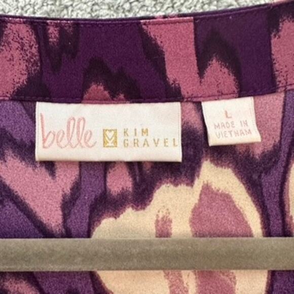 Belle by Kim Gravel Medium Purple Flowy Top Summer Beach Pool Casual Vacation - Picture 3 of 10